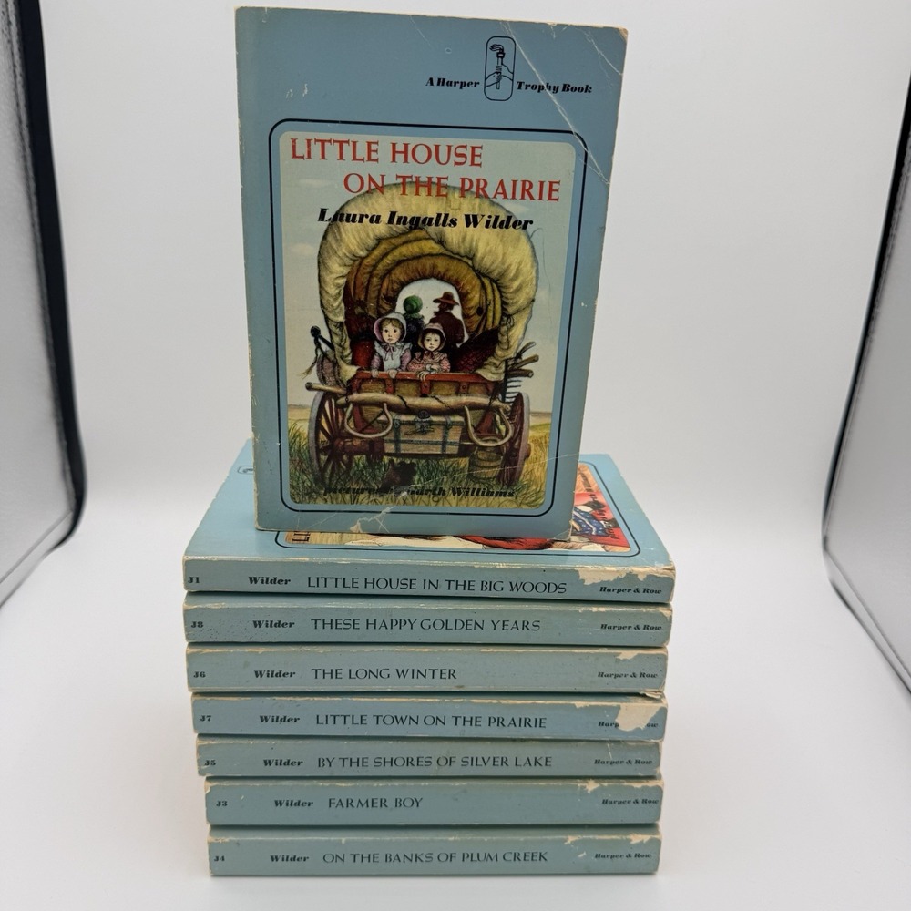 1971 Little House Laura Ingalls Wilder 8 Book Set Harper Trophy 1st Printing